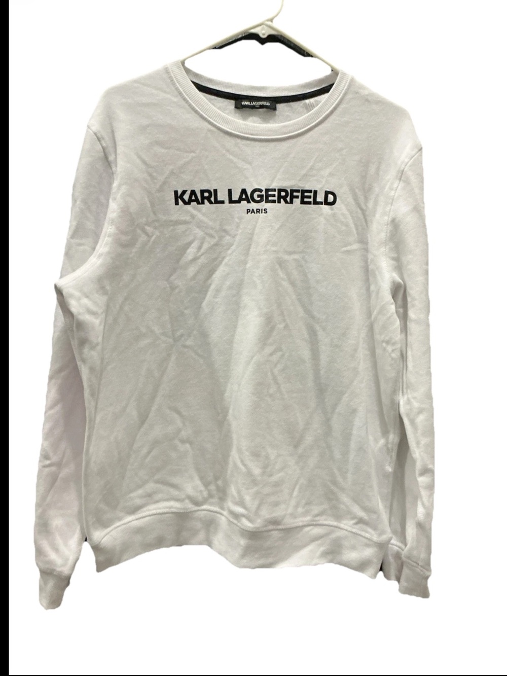 Karl Lagerfeld Paris White Logo Sweatshirt Long Sleeve Pullover Size M